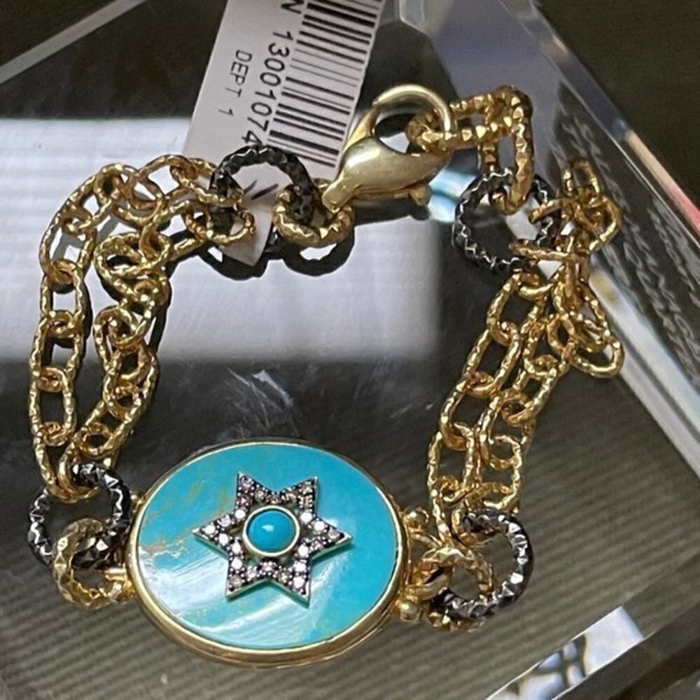 RARITIES Carol Brodie Kingman  TURQUOISE Star Bracelet new - Picture 8 of 14